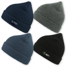 Woolly Double Layer Acrylic Wool Ribbed Beanie with Cuff