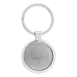 Anello Round Aluminium Keychain with Protective Epoxy Dome