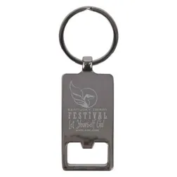 Axil Rectangle Metal Keyring with Bottle Opener