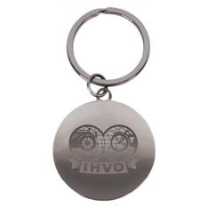 Axil Round Silver Metal Keychain with Gift Box