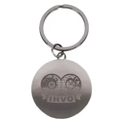 Axil Round Silver Metal Keychain with Gift Box