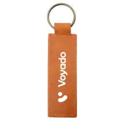 Amsterdam Recycled Leather Keyring with Pad Print Area