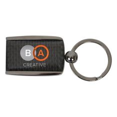 Carbon Fibre Effect Aluminium Keyring with Gift Box