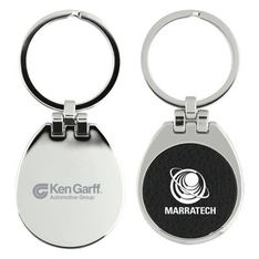 Nickel Plated Rectangle Keychain with Gift Box