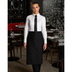 Black Polyester Cotton Twill Long Waist Apron