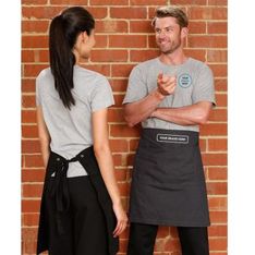Cotton Canvas Short Waist Work Apron With Pockets