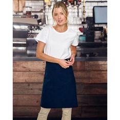 Cotton Canvas Short Waist Work Apron With Reinforced Pockets