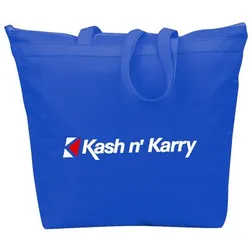 B363 Recycled Branded Shopping Bags With Zippered Pocket - (45cm x 42cm)