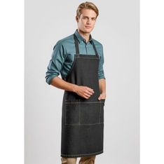 Clout Stonewashed Cotton Denim Bib Apron Unisex