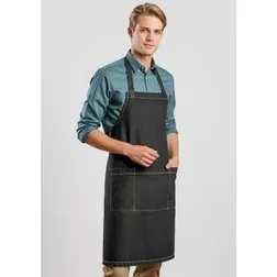 Clout Stonewashed Cotton Denim Bib Apron Unisex