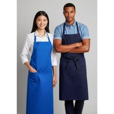 Professional Poly Cotton Twill Bib Apron with Front Pocket