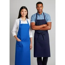 Professional Poly Cotton Twill Bib Apron with Front Pocket