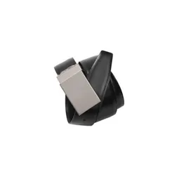 Corporate Mens Belt PU Leather Silver Satin Buckle