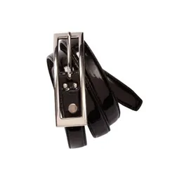Ladies Semi Patent PU Leather Professional Belt Black