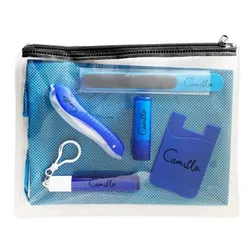 Travel Bundle with Cooling Towel Metal Straw Nail File and Pencil Case