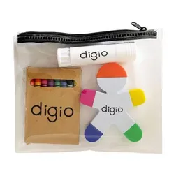 Children's Stationery Bundle with Crayons Glue Stick Highlighter and Pencil Case