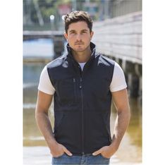 Montana Mens Water Repellent Softshell Vest with Microfleece Lining