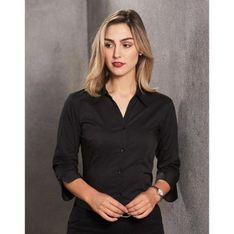 Ladies Executive Teflon Three Quarter Sleeve Stretch Shirt