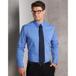Mens Slimmer Fit Teflon Executive Long Sleeve Business Shirt