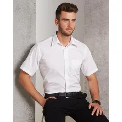 Mens Teflon Stretch Business Shirt Short Sleeve
