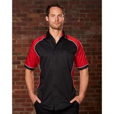 Arena Tri Colour Contrast Work Shirt Mens