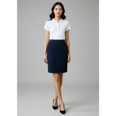 Ladies Detroit Flexi Band Polyester Viscose Skirt
