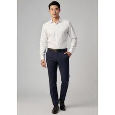 Mens Classic Slim Mechanical Stretch Business Trousers