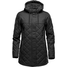 Bushwick Womens Diamond Quilted Cotton Twill Jacket with Hood
