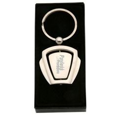 Alloy Impact Resistant Silver Keyring with Gift Box