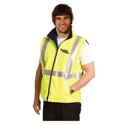 SW19A Reversible Branded High Visibility Polar Fleece Vest With 3M Reflective Tape