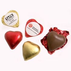 Heart Shaped Chocolate Wedding Favours with Full Colour Sticker