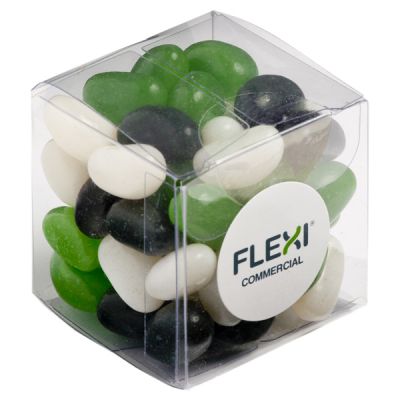 CC013A Jelly Bean (Mixed Or Corporate Colours) Filled Soft Branded Cubes - 60g