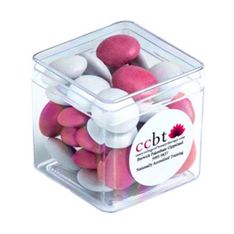 Clear Hard Cube Chocolate Treats Mixed Colours Wedding Favour