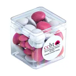 Clear Hard Cube Chocolate Treats Mixed Colours Wedding Favour