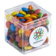 Acrylic Favour Box with Chocolate Drops 60 Gram Transparent Square