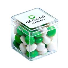 Chewy Fruit Skittles Transparent Cube Wedding Favours