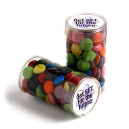 Clear Tube Mixed Colour Chocolate Buttons