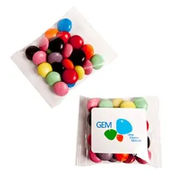 CC017A2 Smarties Look-Alike (Mixed Colours) Filled Branded Lolly Bags With Sticker - 25g