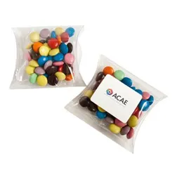 CC018E2 Smarties Look-Alike (Mixed Colours) Filled Pillow Pack Logo Lolly Bags - 50g