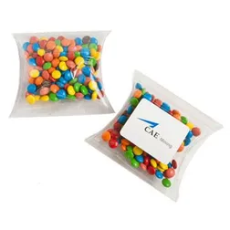 CC018I2 Mini M&M (Mixed Colours) Filled Pillow Pack Logo Lolly Bags - 50g
