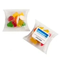 CC018N2 Jelly Babies Filled Pillow Pack Logo Lolly Bags - 50g