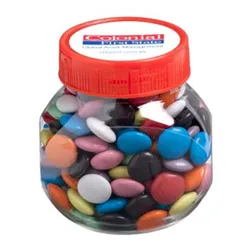 Smarties Look Alike Clear Plastic Jars with Mixed Chocolate Candies