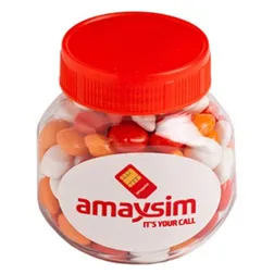 Clear Plastic Jar with Chewy Fruit Candies 170g