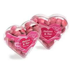 CC030B1 Smarties Look-Alike (Mixed Colours) Filled Branded Hearts - 50g