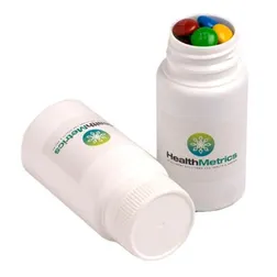 CC032D Mini M&M Filled Branded Pill Jars - 120g