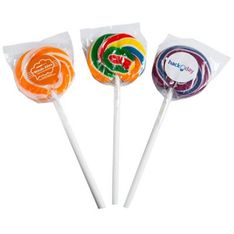 Giant 80mm Hard Candy Lollipops with Full Color Stickers