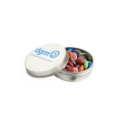 CC046C6 Smarties Look-Alike (Corporate Colours) Filled Candle Tins With Sticker - 50g