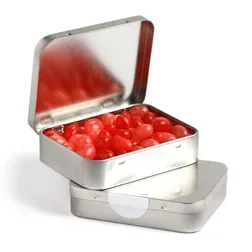 CC048A2 Mini Jelly Bean (Mixed Or Corporate Colours) Filled Hinge Tins - 65g