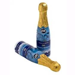 CC052C1 Smarties Look-Alike Filled Printed Champagne Bottles With One Sticker - 220g