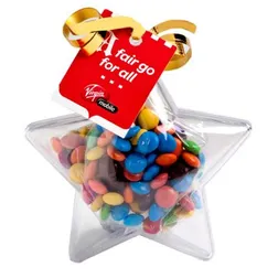 Festive Star Shaped M&M Pouches with Full Colour Hang Tag